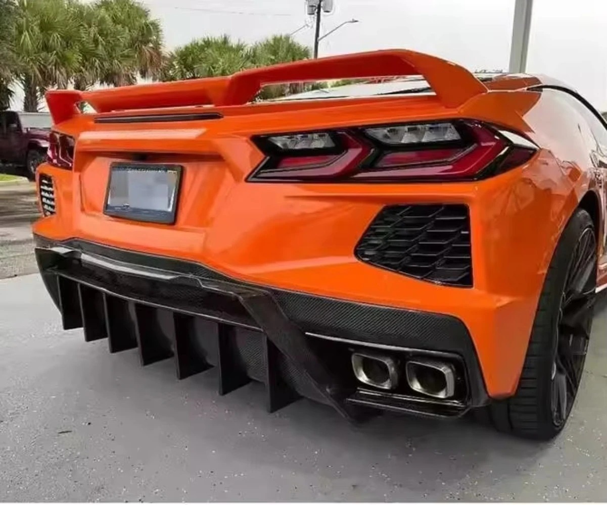 High Quality Fast Delivery Whole Sale Price Carbon Fiber 5VM Style Diffuser Body Kits for Corvette C8